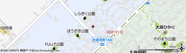 北海道江別市大麻元町164-27周辺の地図