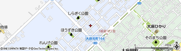 北海道江別市大麻元町164周辺の地図