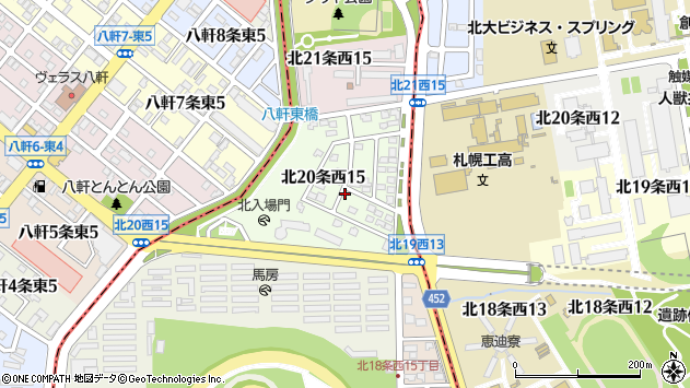 〒060-0020 北海道札幌市中央区北二十条西の地図