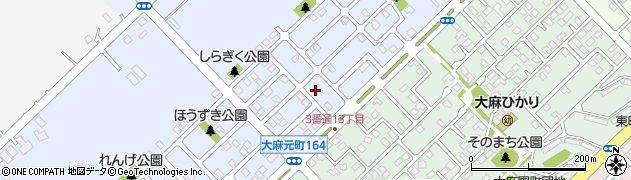 北海道江別市大麻元町164-63周辺の地図