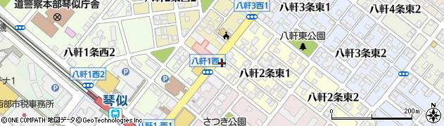 ぴよちゃんクリーニングエースランドリーグループ　エース八軒東店周辺の地図