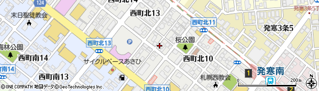 北海道札幌市西区西町北周辺の地図