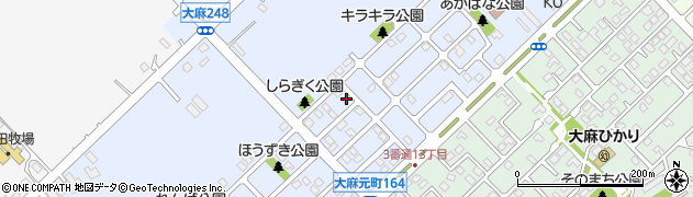 北海道江別市大麻元町164-21周辺の地図