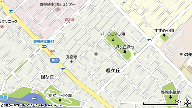 〒069-0823 北海道江別市緑ケ丘の地図