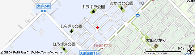 北海道江別市大麻元町161-37周辺の地図