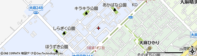 北海道江別市大麻元町161-9周辺の地図