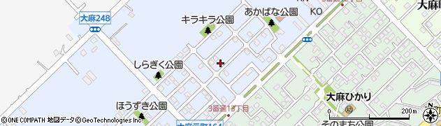北海道江別市大麻元町161-38周辺の地図