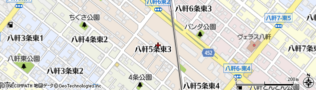 北海道札幌市西区八軒５条東周辺の地図