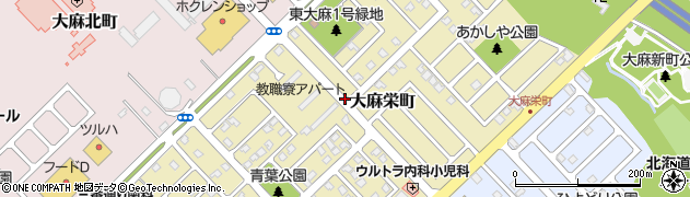 北海道江別市大麻栄町周辺の地図