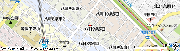 北海道札幌市西区八軒９条東周辺の地図