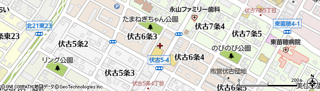 北海道札幌市東区伏古６条周辺の地図