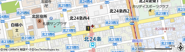 ジョイフィット札幌　北２４条駅周辺の地図