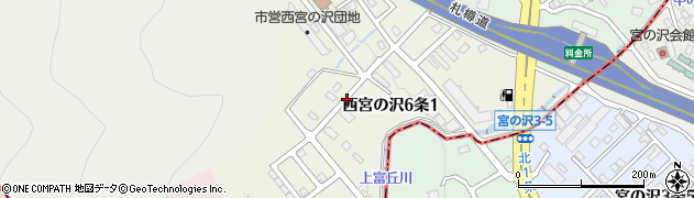 北海道札幌市手稲区西宮の沢６条周辺の地図