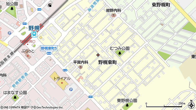 〒069-0825 北海道江別市野幌東町の地図