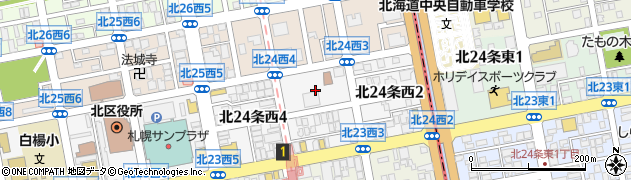 札幌市役所都市局　北２４条会館周辺の地図