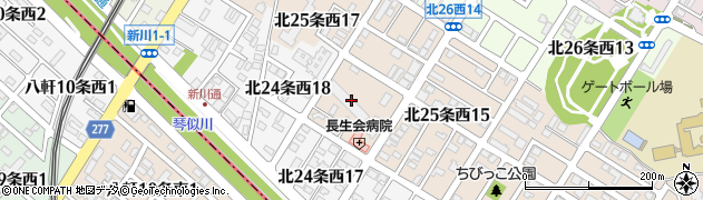 北海道札幌市北区北２５条西16丁目周辺の地図