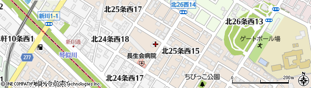 ローソン札幌北２５西十六丁目店周辺の地図