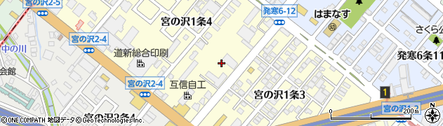 北海道札幌市西区宮の沢１条周辺の地図