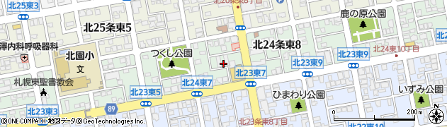 北海道札幌市東区北２４条東7丁目周辺の地図