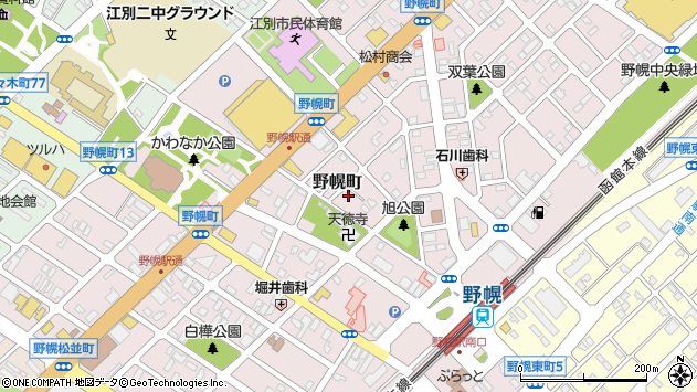 〒069-0813 北海道江別市野幌町の地図