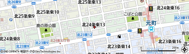 北海道札幌市東区北２４条東13丁目周辺の地図