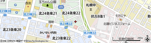 北海道札幌市東区北２４条東22丁目周辺の地図