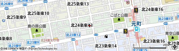 北海道札幌市東区北２４条東周辺の地図
