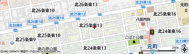北海道札幌市東区北２５条東周辺の地図