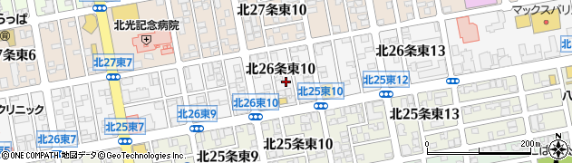 北海道札幌市東区北２６条東10丁目周辺の地図