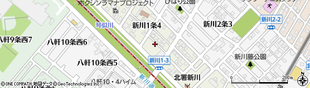 北海道札幌市北区新川１条周辺の地図