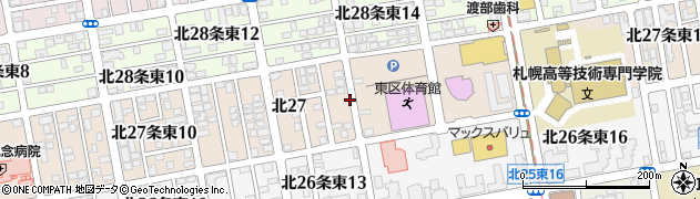 北海道札幌市東区北２７条東周辺の地図