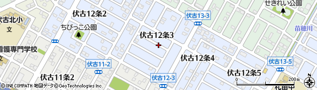 北海道札幌市東区伏古１２条周辺の地図