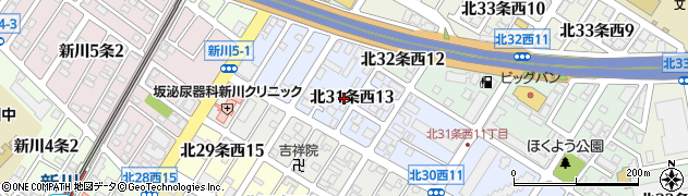 北海道札幌市北区北３１条西13丁目周辺の地図