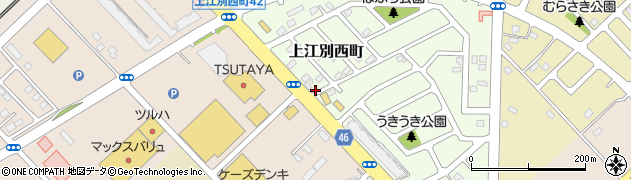江別恵庭線周辺の地図