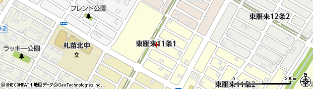 北海道札幌市東区東雁来１１条1丁目周辺の地図