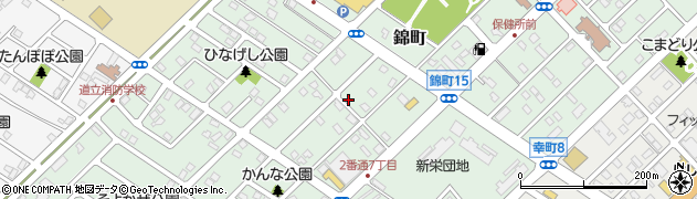 北海道江別市錦町周辺の地図