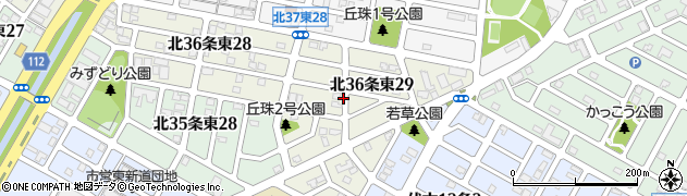 北海道札幌市東区北３６条東29丁目周辺の地図