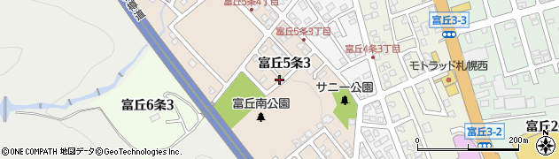 北海道札幌市手稲区富丘５条周辺の地図