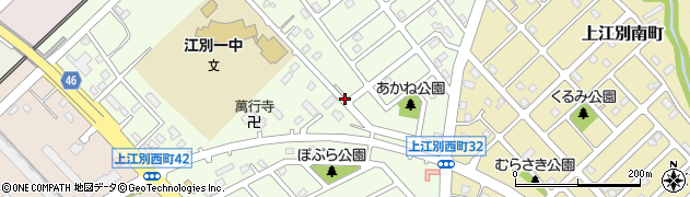 北海道江別市上江別西町周辺の地図