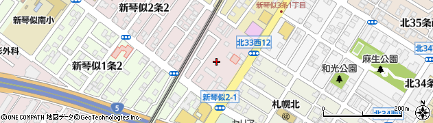 北海道札幌市北区新琴似２条1丁目周辺の地図