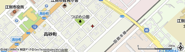 北海道江別市高砂町周辺の地図