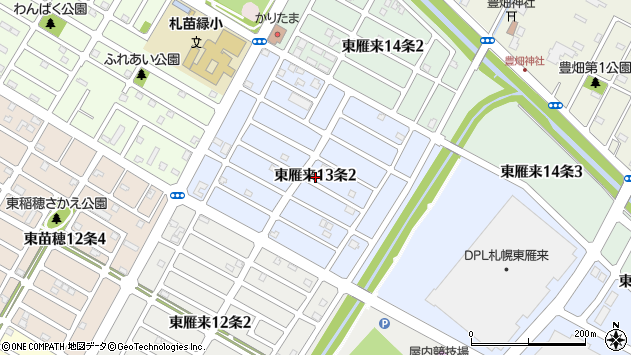 〒007-0033 北海道札幌市東区東雁来十三条の地図