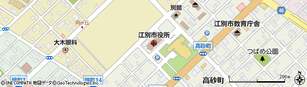 江別市役所周辺の地図
