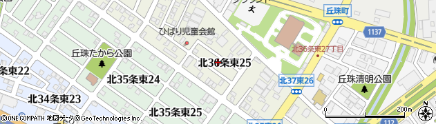 北海道札幌市東区北３６条東25丁目周辺の地図