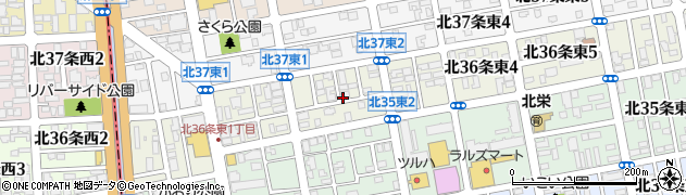 北海道札幌市東区北３６条東2丁目周辺の地図
