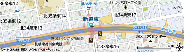 新道東駅周辺の地図