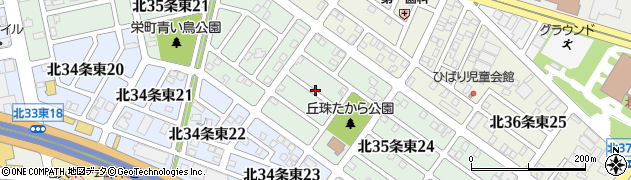 北海道札幌市東区北３５条東周辺の地図