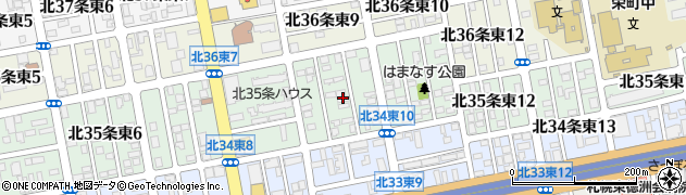 北海道札幌市東区北３５条東9丁目周辺の地図