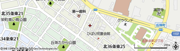 北海道札幌市東区北３６条東周辺の地図