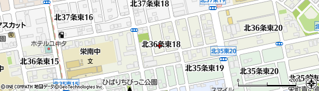 北海道札幌市東区北３６条東18丁目周辺の地図